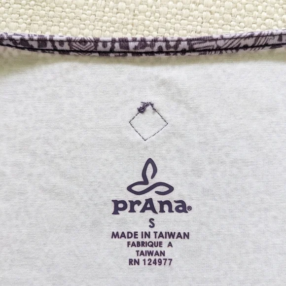 prAna Victoria Faux-Wrap Dress Print Lupine Kaleidoscope Purple Geometric SMALL - Picture 5 of 7